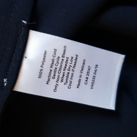 Talbots navy crepe button up blouse - Picture 8 of 10